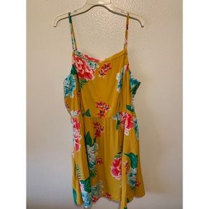 Old Navy Floral Mustard Print Dress XL